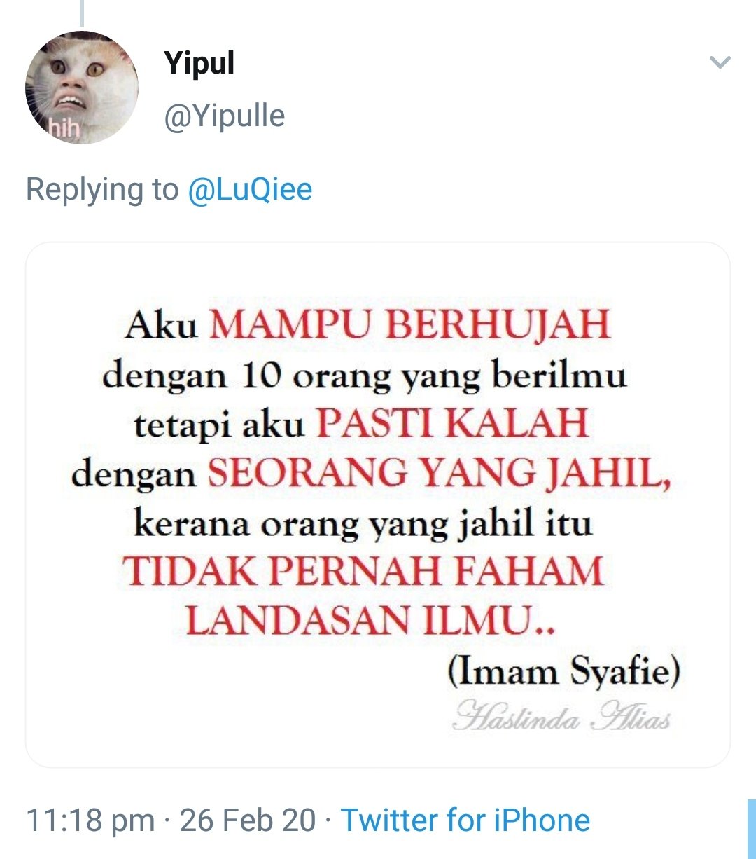 Imam syafie aku mampu berhujah