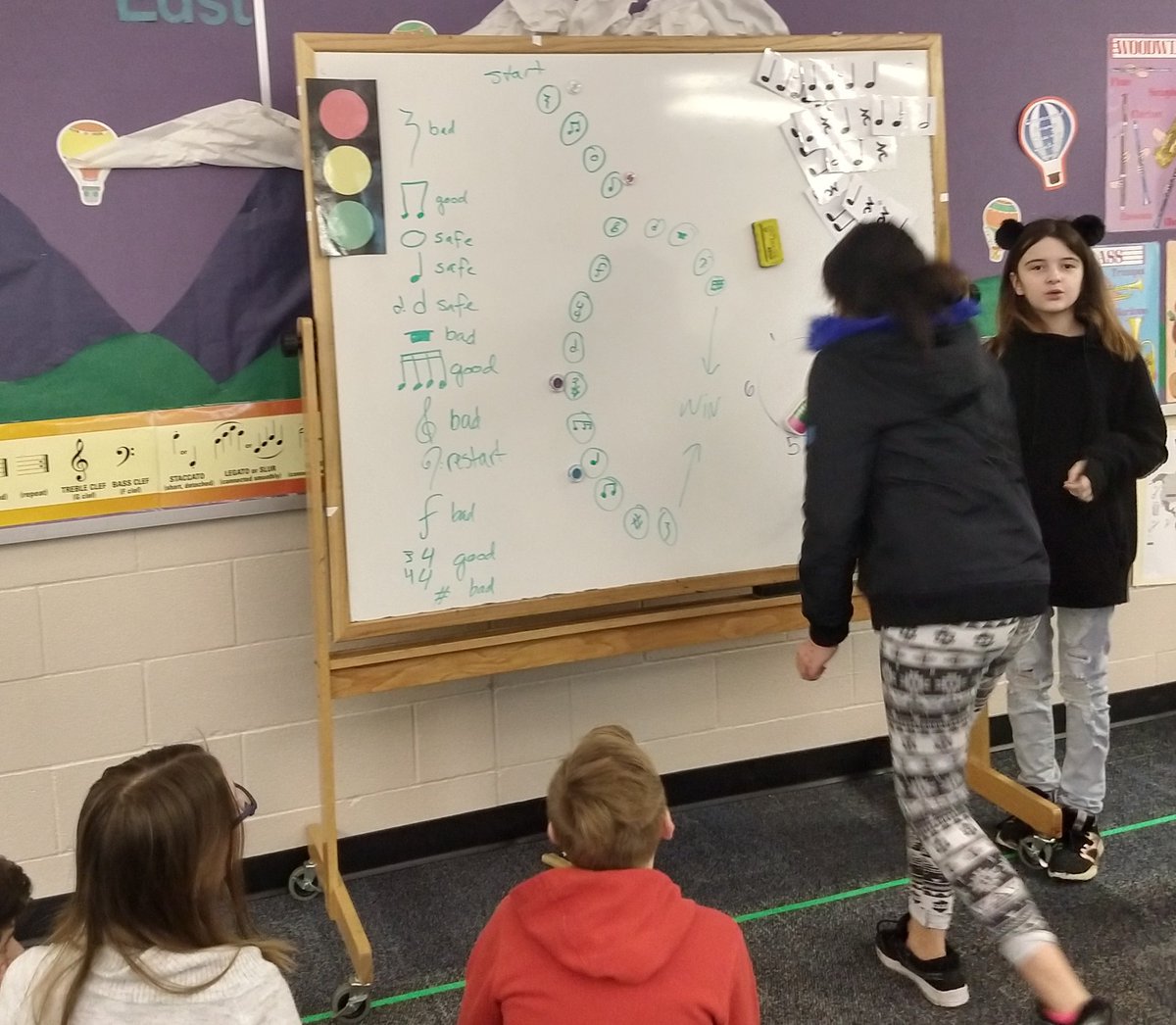 6th graders developing a musical game to play in the outdoor classroom--so inspired by these kids' creativity!