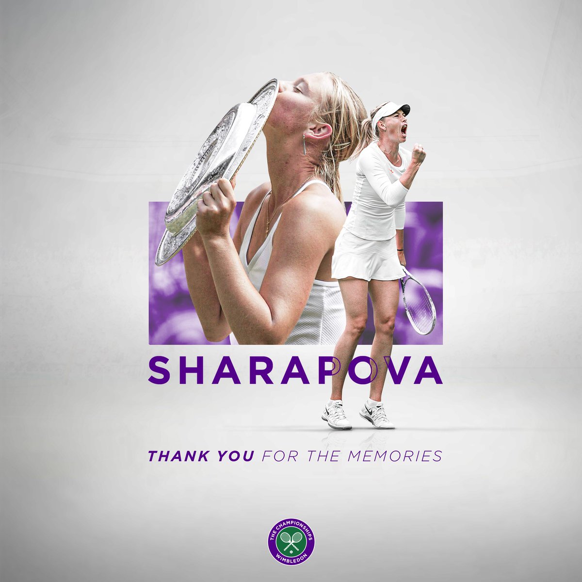 Wimbledon's tweet photo. The author of a truly iconic #Wimbledon moment✨

Farewell @MariaSharapova - it's been a career to remember https://t.co/AArhq6Jup1