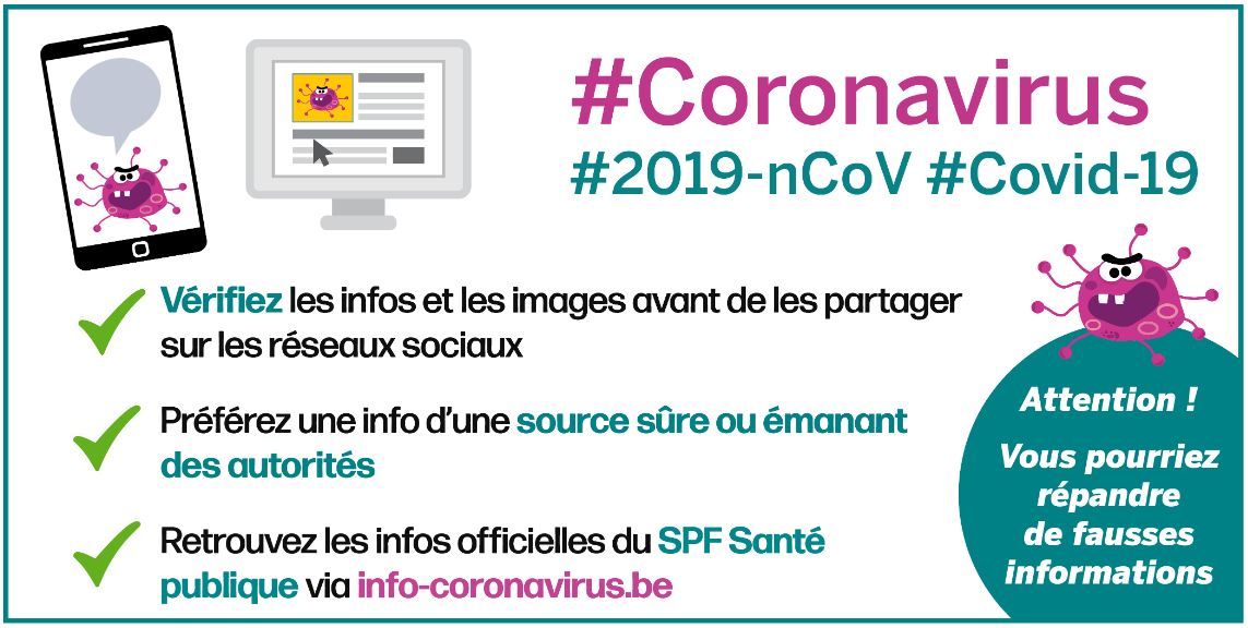 gillesmahieu's tweet photo. Luttons contre l'#infodémie ! #coronavirus #Covid19 - Ne relayez que des informations officielles et vérifiées. Suivez le site officiel de @SanteBelgique  SPF Santé Publique. https://t.co/nigrvB8cMk https://t.co/dY1BzbuVBQ