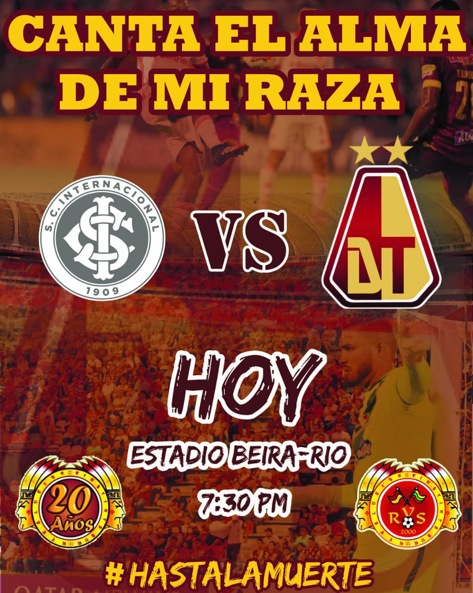 HOY JUEGA EL TOLIMA
HOY ES UN DIA ESPECIAL!!!

VAMOS POR LA CLASIFICACIÓN 

#HastaLaMuerte