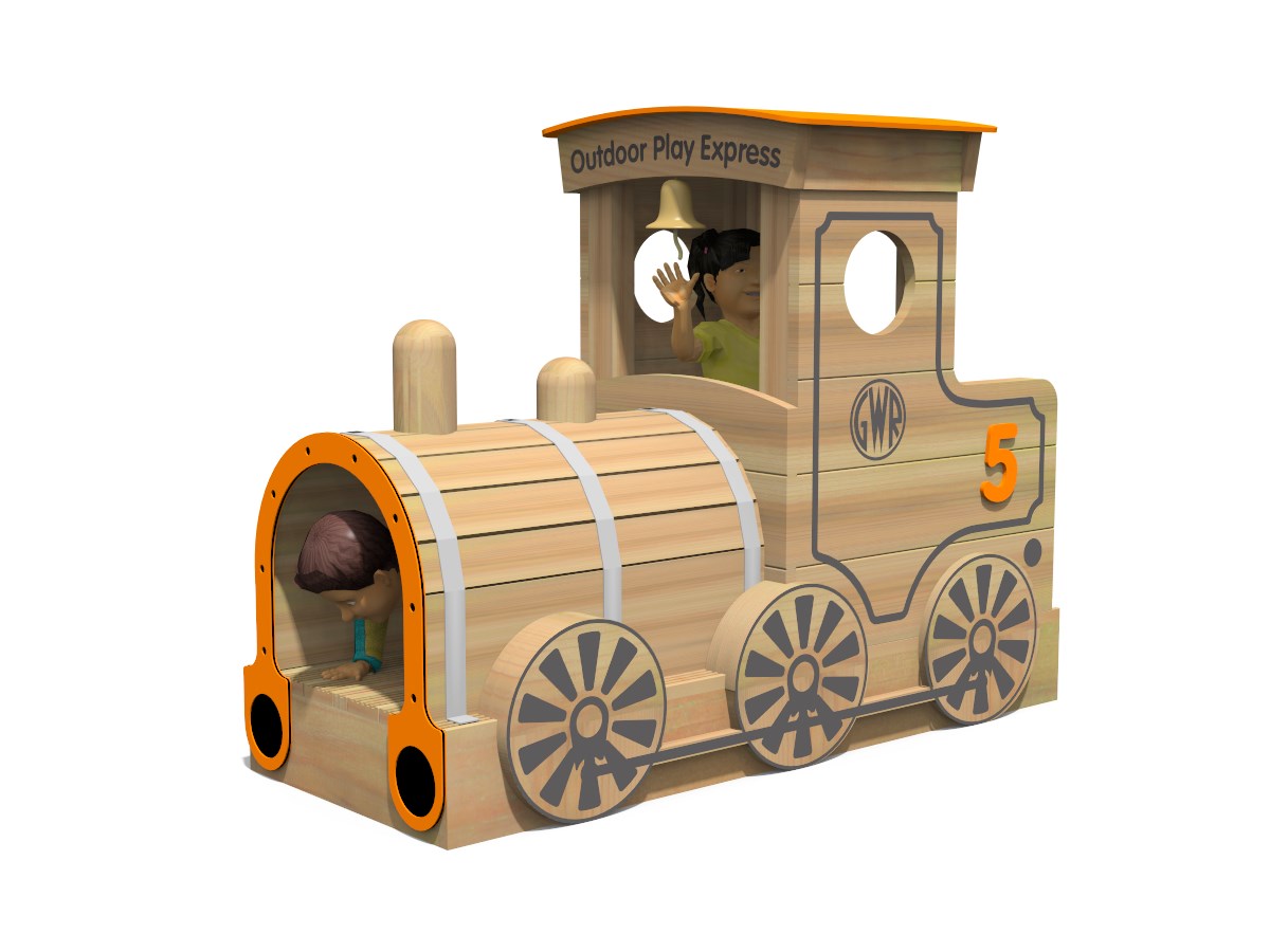OutdoorPlayUK's tweet photo. We have been working on some new products for 2020 and one of them is our Outdoor Play Express!  This amazing train can be yours just drop us a dm or call us on 01803814523 for your free site visit! #playground #outdoorplay #primaryschool #nursery #woodentrain #Devon https://t.co/zydp7I0UDg