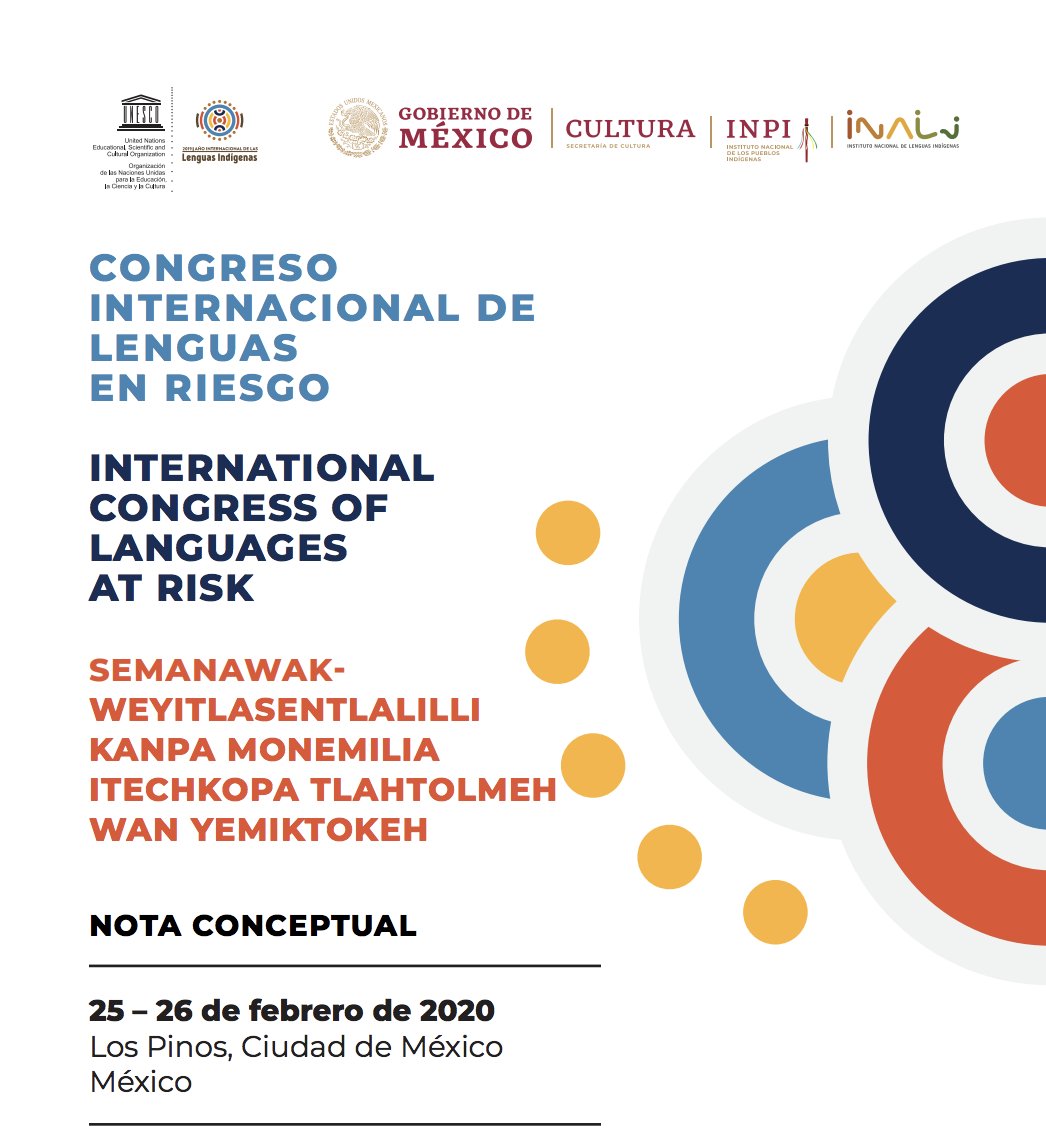 ciesas's tweet photo. 💡En el marco del cierre del #AILI2019 se lleva a cabo el Congreso Internacional de Lenguas en Riesgo en el @CC_LosPinos. Su objetivo es generar el diálogo frente a los retos para la revitalización de las lenguas en riesgo. 
El #CIESAS ha estado presente: https://t.co/0m3o8yOXOi https://t.co/YfhlKyfzZU