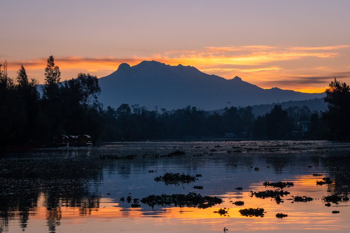 Iztaccíhuatl al amanecer, desde Xochimilco.

#Iztaccihuatl
#Xochimilco 

Vía: <a href="/enriquebarquet/">Enrique Barquet</a>.