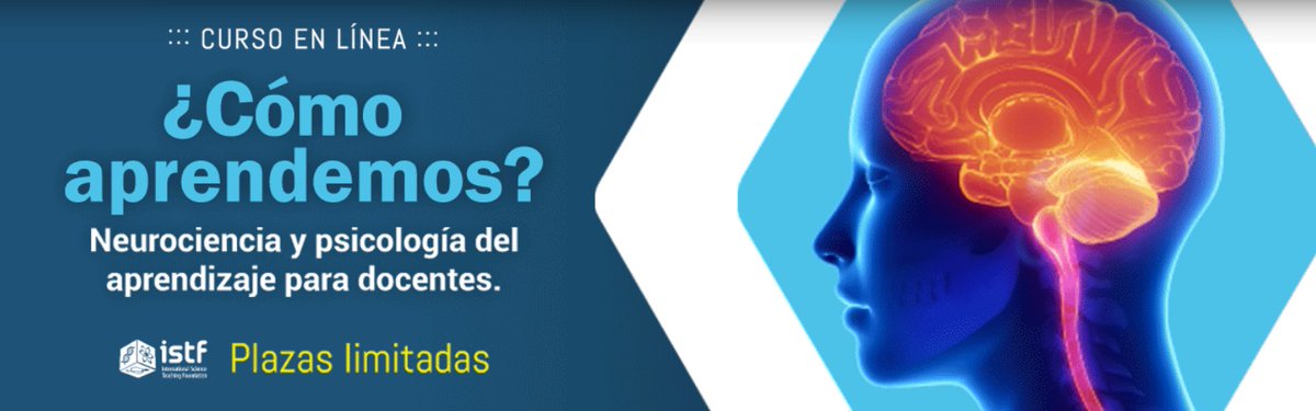La <a href="/ISTFoundation/">International Science Teaching Foundation</a> os ofrece el #CURSONLINE ¿Cómo aprendemos? Neurociencia y psicología del #aprendizaje  para #docentes: science-teaching.org/es/neurocienci… Entre los autores: <a href="/FabBallarini/">Fabricio Ballarini</a> <a href="/hruizmartin/">Héctor Ruiz Martín</a> <a href="/martaportero3/">Marta Portero-Tresserra</a> <a href="/anna_carballo_/">Anna Carballo</a> <a href="/PBoadasVaello/">Pere Boadas Vaello</a> <a href="/JuanCruzRipoll/">Juan Cruz Ripoll</a> <a href="/SanmartiNeus/">Neus Sanmarti</a>