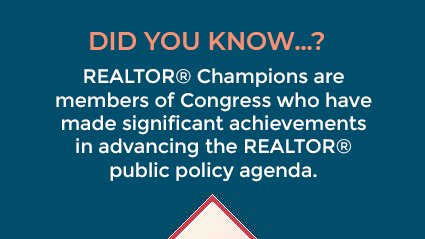 The #WednesdayWord is #Realtor Champion or member of Congress who have aided in advancing the #RealtorParty public policy agenda. #RPACPCConf