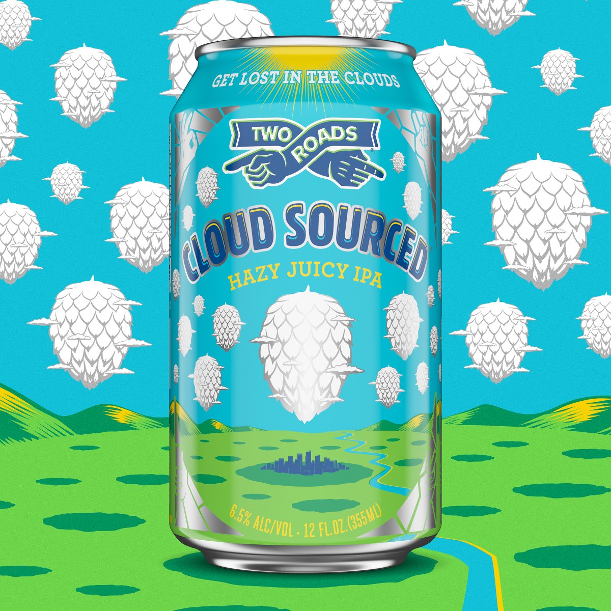 Dropping fresh from the sky THIS FRIDAY at #TwoRoads is Cloud Sourced, our BRAND NEW 6.5% hazy, juicy IPA! Look for it anywhere Two Roads is sold starting next week!