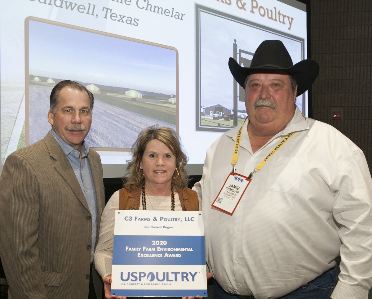 USPOULTRY1947's tweet photo. C3 Farms and Poultry, LLC, located in Caldwell, Texas, was one of six farms across the United States to receive USPOULTRY's Family Farm Environmental Excellence Award during #IPPE2020.
To learn more about the Chmelars and their farm, click here: https://t.co/hCAqZBDYlS https://t.co/wl94zSt4p4
