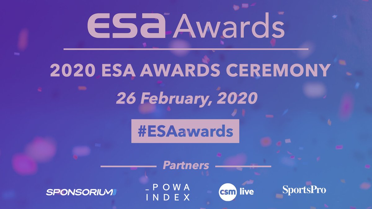 EuropSponsAssoc's tweet photo. 🏆 2020 #ESAawards | 2⃣ hours to go! 🏆

Challenging for one of the 30 awards on offer tonight? Find out who you're up against and check out the full shortlist ahead of tonight's ceremony! 🍾

👇👇👇 

https://t.co/8O68j71JJR https://t.co/tBBMp2jyxZ