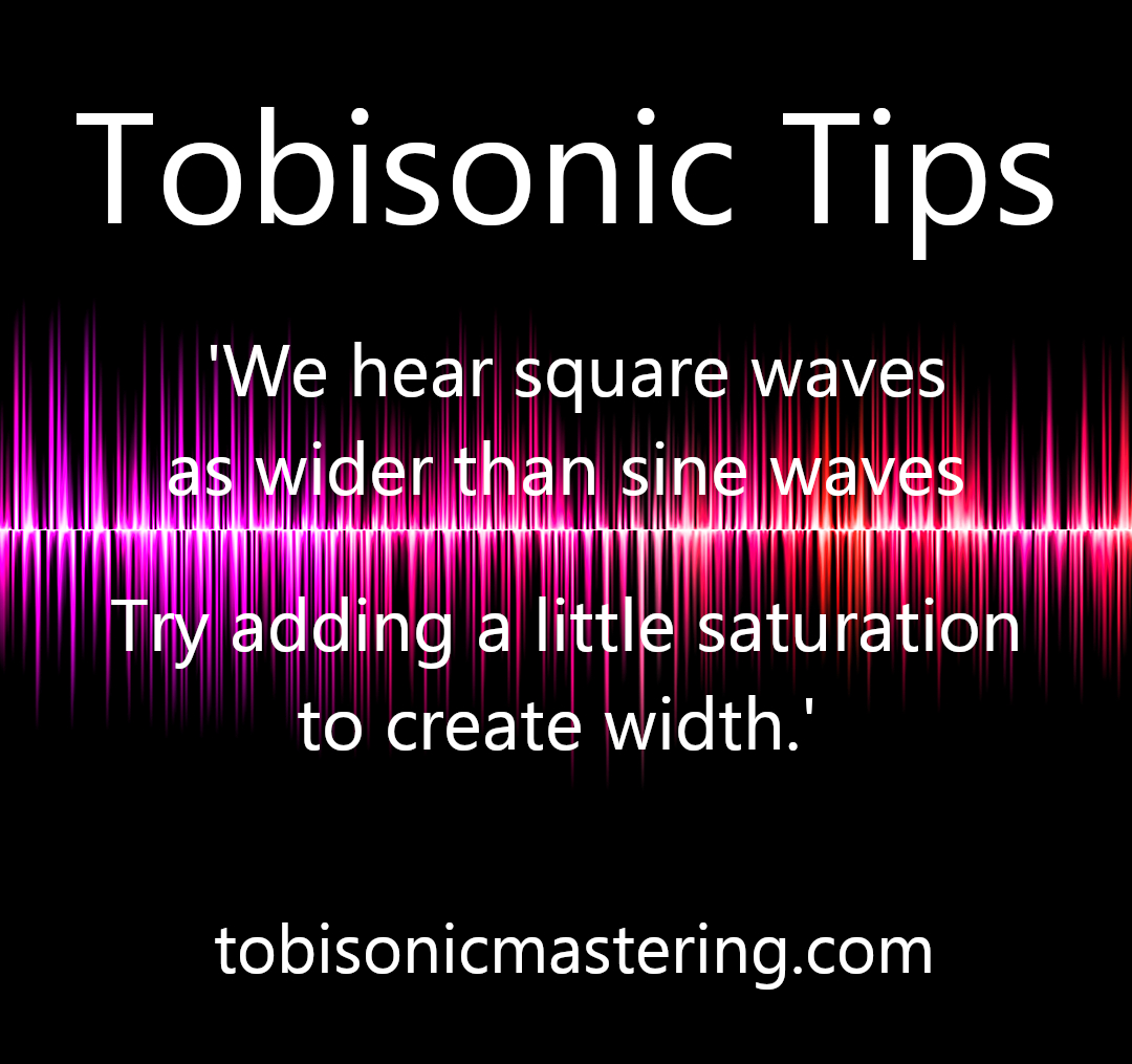 masteredbytobi's tweet photo. "We hear square waves as wider than sane waves. Try adding a little saturation to create width."
Professional Mastering
https://t.co/WrzdHv9nmX
#musicproduction #musicproducer #musicproducers #masteringengineer #masteringengineers #masteringstudio #mixingtips #mixingadvice https://t.co/ewUfmrW7zM
