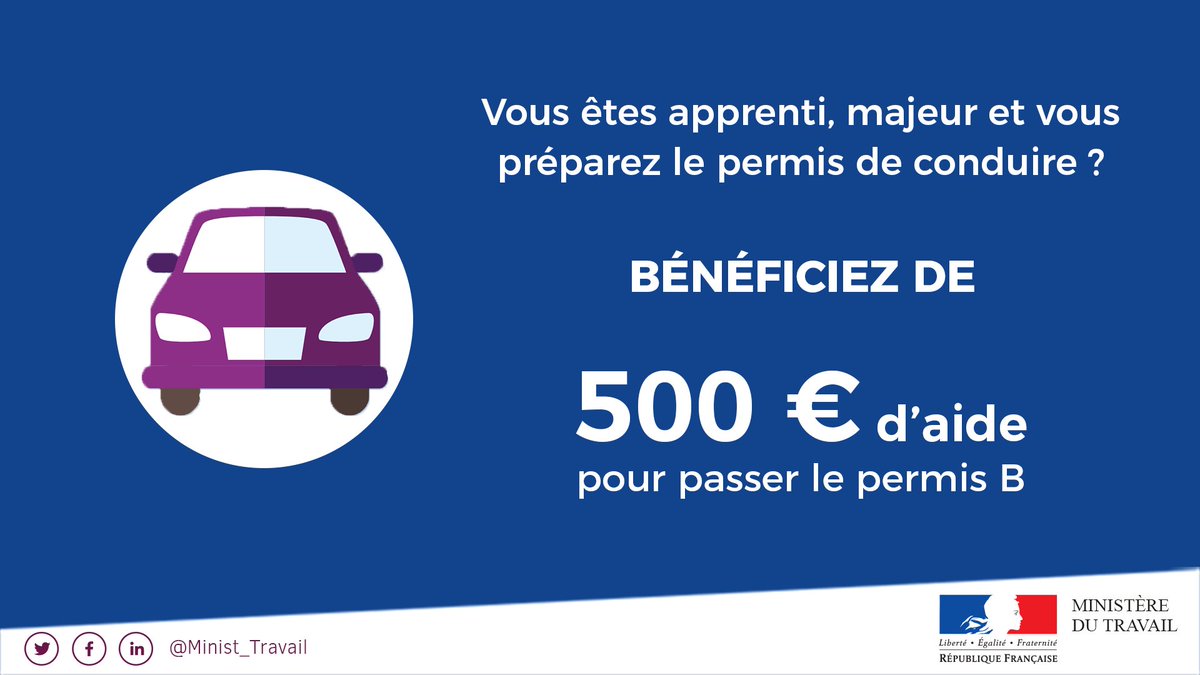 Aide au permis B 🚗 | Vous êtes majeur, en contrat d’apprentissage et préparez le permis de conduire ?
Vous pouvez bénéficier de 500€ d’aide pour le financer.
Toutes les infos ici ➡ ow.ly/FE9I50ywdHt
#apprentissage #DémarreTaStory