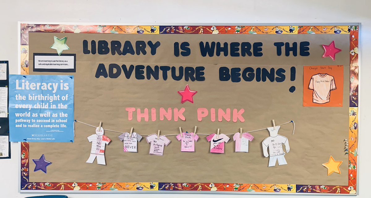 MrsGeorgilas's tweet photo. Shoreham is standing up against bullying by “lifting each other up” today and always. 👚🌈🚫#PinkShirtDay2020 #antibullying #thinkpink #LiftEachOtherUp @ShorehamPSW @TDSBLibrary #shorehamlibrary #shorehamcommons https://t.co/YHTLl3D3rC