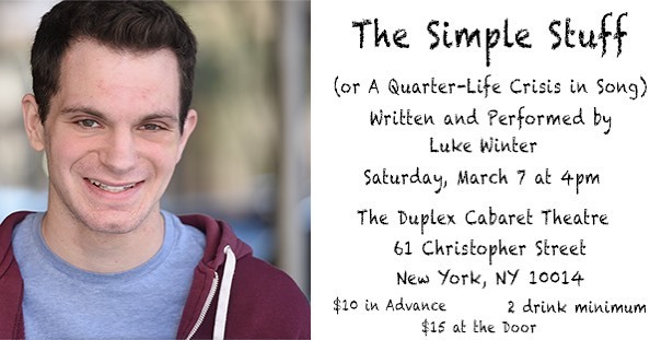 LukeWinter16's tweet photo. I’m doing a cabaret next weekend at @theduplex_nyc ! I cannot wait to share this journey with you, from mental health struggles to sexuality to creating vulnerability in everyday life...it’s all in there. Also, lots of humor because y’all aren’t gonna pa… https://t.co/YEgmfSrjpO https://t.co/6OyKaWpAdP