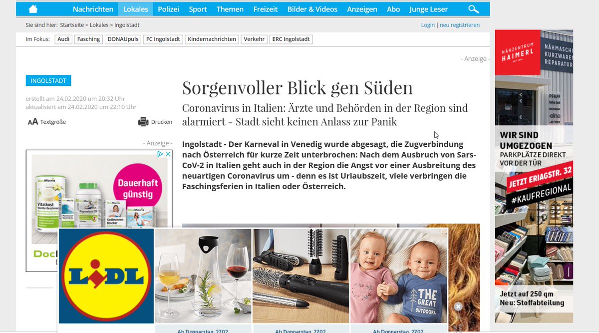 inpirat's tweet photo. Ich weiß jetzt warum es Addblocker gibt @donaukurier #addblocker #zuvielwerbung https://t.co/sKgRc3UOzL