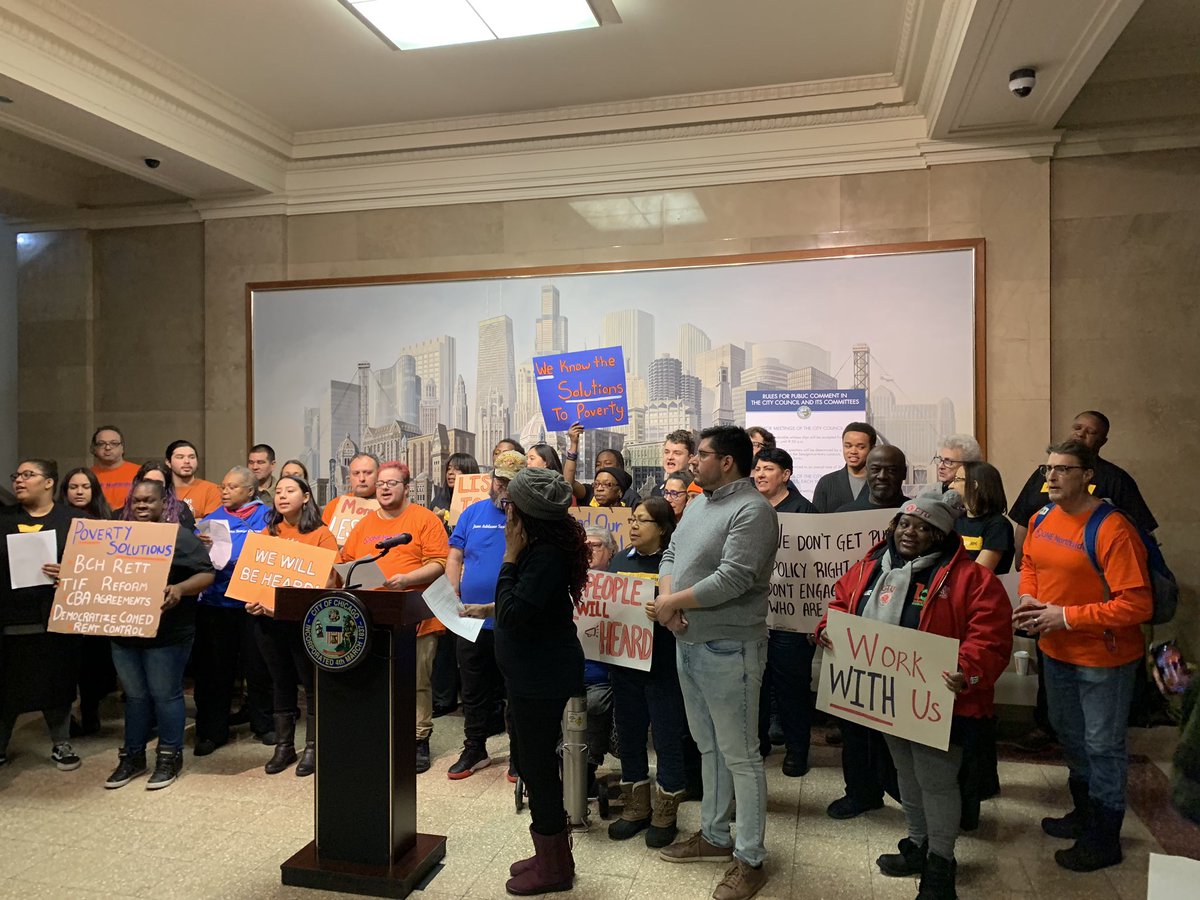 ONENorthside's tweet photo. ONS is at City Hall with @BringChiHome 
If we want to tackle big problems like the lack of affordable housing and the racial disparities in health in the city, we need progressive revenue solutions #ChiSTEPSummit #WorkwithUs to #EndPoverty https://t.co/OBhbNLMBZA