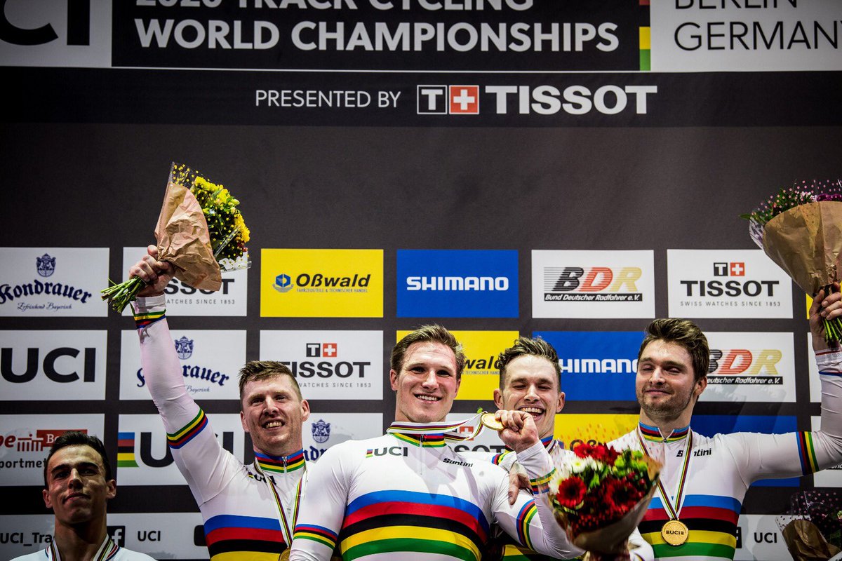 World Champion Team Sprint🥇🌈🌎 and we set two times a new world record! 🔜 Tomorrow time for Keirin (📸 drewkaplanphotography) #berlin2020 #worldchampionships #trackcycling #APSupport #NederlandseLoterij #KOGA #TeamNL