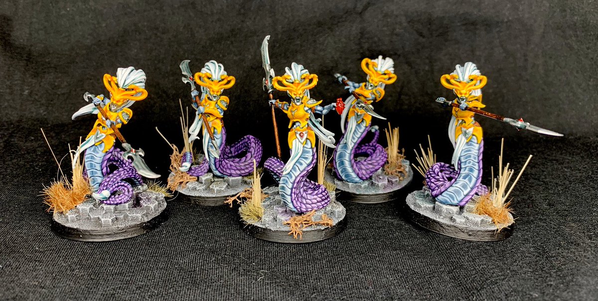 jimbo9jimbo's tweet photo. It’s been a while since I posted but this is what I’ve been working on! A Temple Nest list for Daughters of Khaine.
Only ten more Melusai to paint!! 🐍 🐍 🐍
#aos #warmongers #TMAJS #snakes #melusai #paintingwarhammer https://t.co/mTjfFhDddG