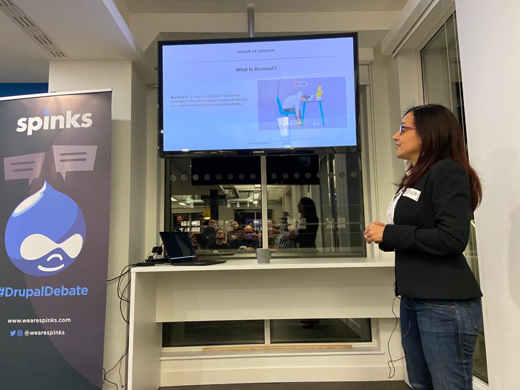 kinda_rella's tweet photo. Thank you @WeAreSpinks
For having me at #drupaldebate this evening to talk about burnout in the workplace. https://t.co/UDMl1yEQs5