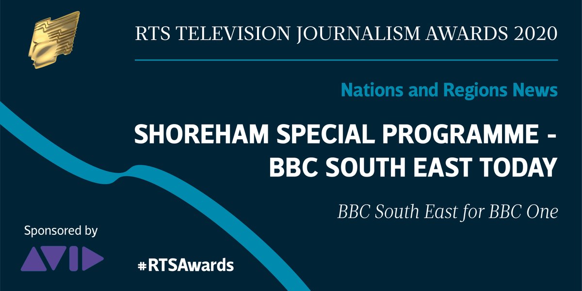 The award for Nations and Regions News goes to <a href="/bbcsoutheast/">BBC South East</a> for the Shoreham Special programme, that “skillfully captured the psychological and emotional effects of the worst tragedy of its kind in more than 60 years” #RTSAwards