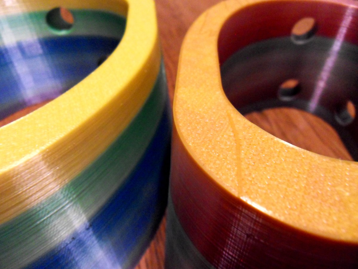 DMedyk3's tweet photo. Parts 10-8 and 58-9 for #3DMS2020 printed with @Eryone3d MiniRainbow PLA on @Prusa3D i3 MK3s printer. 0.2 LH, 215/60 temps, gyroid infill 10%, Hilbert curve up and bottom. Packed and ready for shipment(it's about 800km to Helsingborg Sweden)🥳

#3DMSPP #3Dprinting #3Dprint https://t.co/SX2kgzfxnn