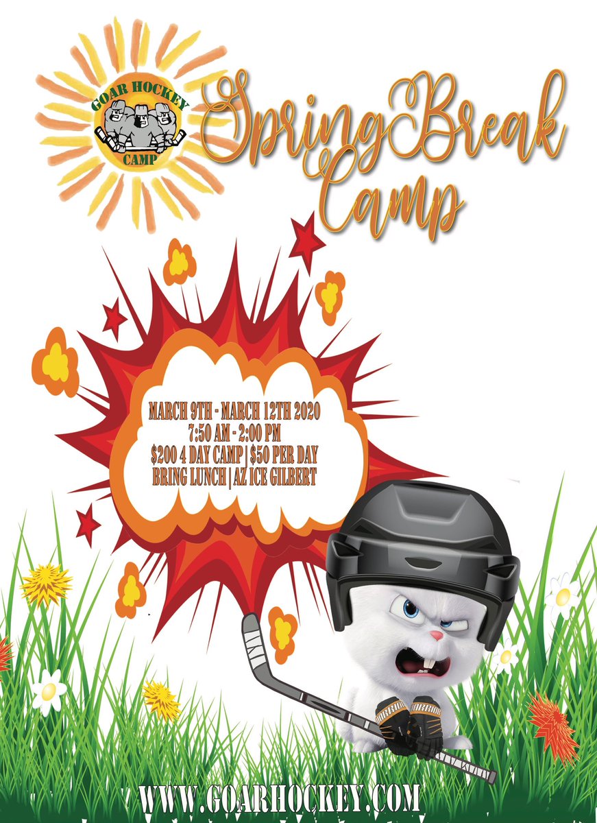 It’s that time of year again... Spring Break Goar Camp is coming up soon! Registration is now open on goarhockey.com