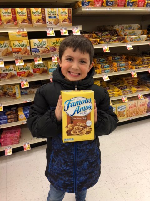 Our class is celebrating Black History month by studying famous African Americans. Joey picked Wallace Amos also known as Famous Amos to study. Joey was so excited to find Famous Amos’ cookies at the store! #cbgroveland