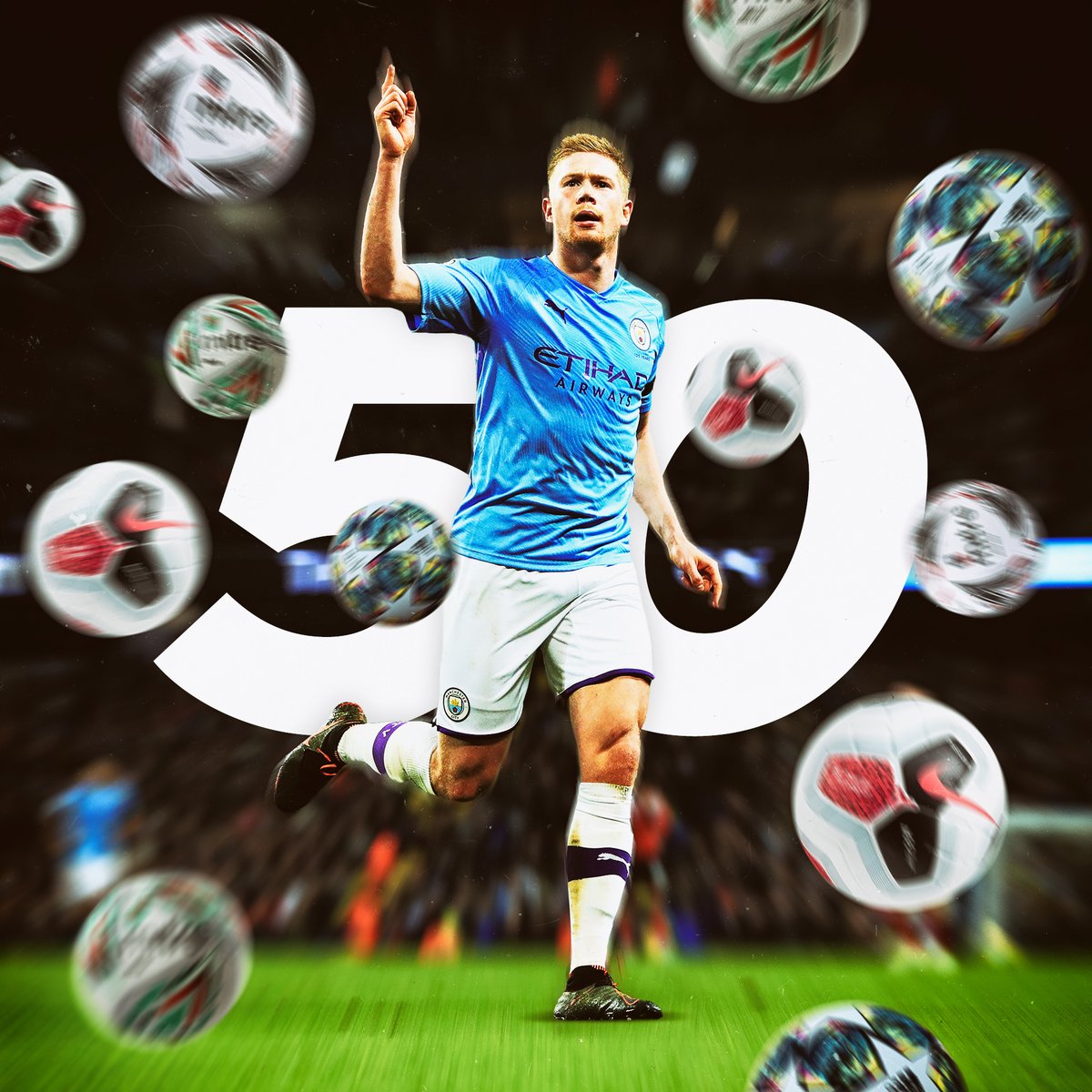 ManCity's tweet photo. 5️⃣0️⃣ City goals for @DeBruyneKev 

Pretty important one TBF 😉

🔵 #ManCity https://t.co/dVWIOuKnbP