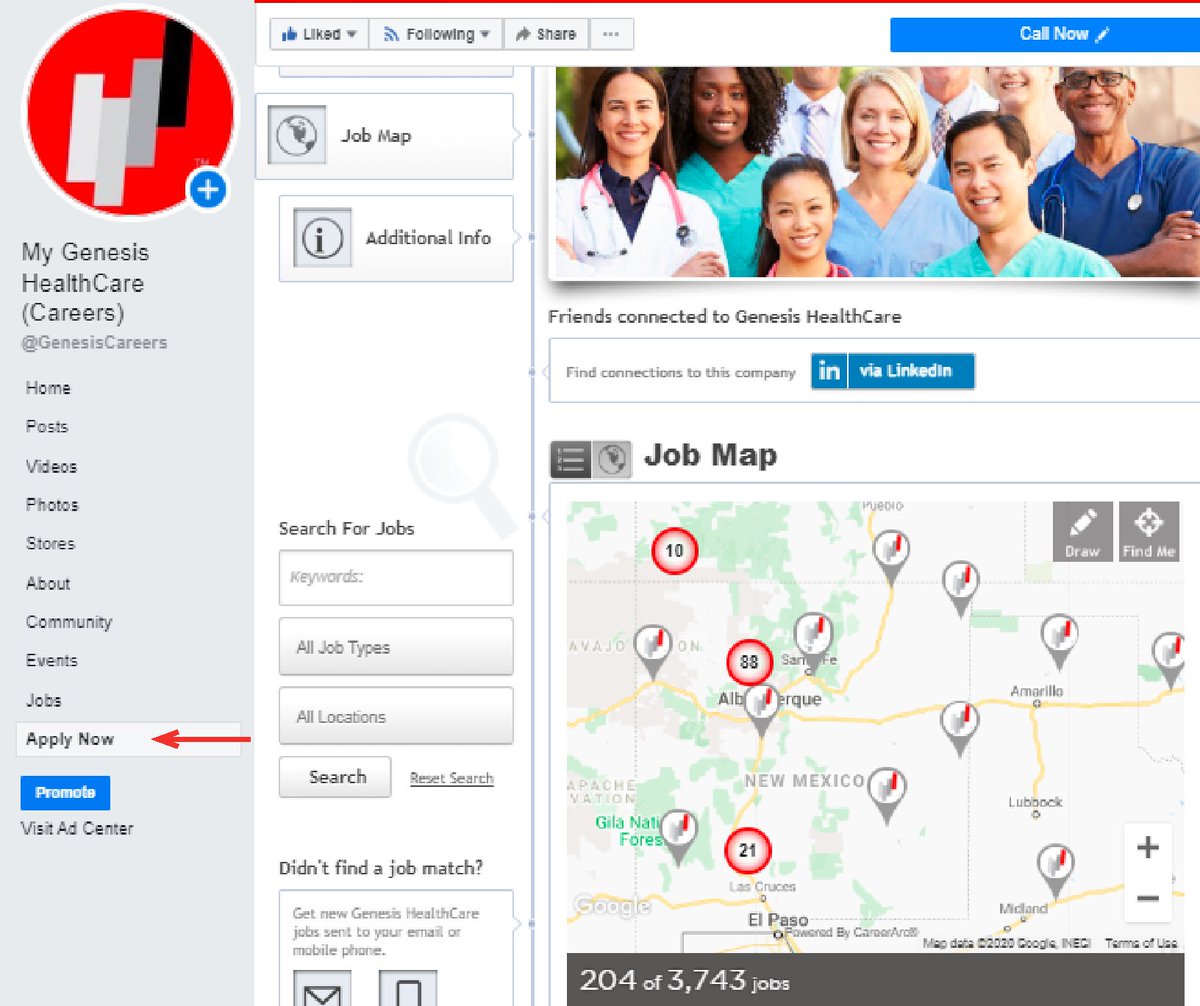 GenesisCareers's tweet photo. #DYK there's new way to find a career with us? Visit our Facebook page online, click on the "Apply Now" tab on the right &amp; access all our currently available positions, share with friends or search via our new interactive job map. Point. Click. Apply! #genesiscareers #CareDeeply https://t.co/R0bcWg6p6j