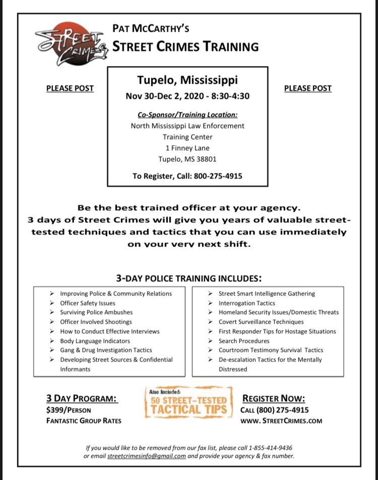 nmletc's tweet image. Street Crime Training coming to NMLETC, November 30-December 2.