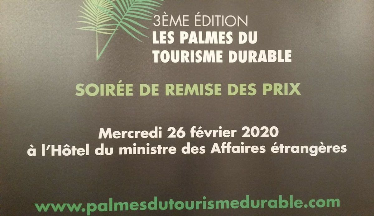 Jean-Baptiste Lemoyne (@jblemoyne) on Twitter photo Avec <a href="/EmmWargon/">Emmanuelle Wargon</a>, nous avons accueilli au Quai d’Orsay la 3ème édition des Palmes du Tourisme Durable. Bravo aux nommés et lauréats 👏! Par leurs actions et initiatives ils nous inspirent pour transformer le #tourisme. Nous serons nous aussi au rendez-vous lors du prochain CIT. Avec <a href="/EmmWargon/">Emmanuelle Wargon</a>, nous avons accueilli au Quai d’Orsay la 3ème édition des Palmes du Tourisme Durable. Bravo aux nommés et lauréats 👏! Par leurs actions et initiatives ils nous inspirent pour transformer le #tourisme. Nous serons nous aussi au rendez-vous lors du prochain CIT.