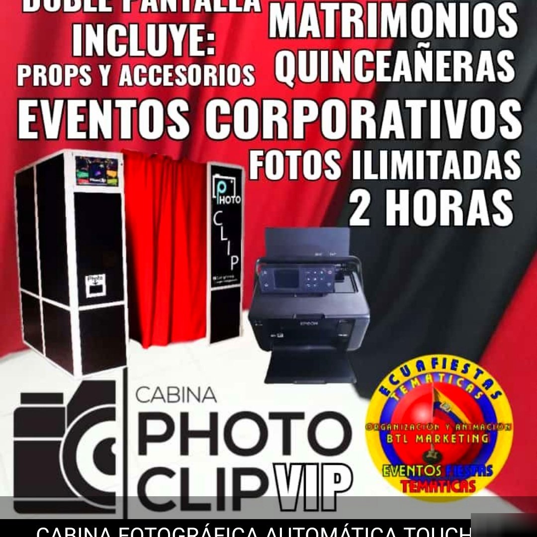 PhotoboothEc's tweet photo. Servicio de #CabinaFotográfica Automática Cerrada Touch VIP #PhotoboothAutomático #FotosIlimitadas #PhotoboothGuayaquil #CabinaPhotobooth
Incluye: Props Accesorios Inflables y Led
Cámara FHD
Impresión en alta resolución
Ws: 0994900773
IG: @CabinaPhotoClip @EcuafiestasTemáticas https://t.co/I0OOmaXxPd