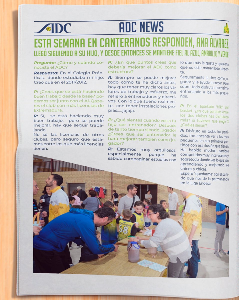 adcbaloncesto's tweet photo. ▶️Esta semana en #ADCNews Ana Álvarez @Analvarmoro72, presidenta del club, se ha pasado por la redacción y nos cuenta como ve al ADC-Al Qázeres. Esto y otras noticias, en nuestro periódico semanal 🗞📰.

💙💛💚🏀 https://t.co/1JI7w1FM6b