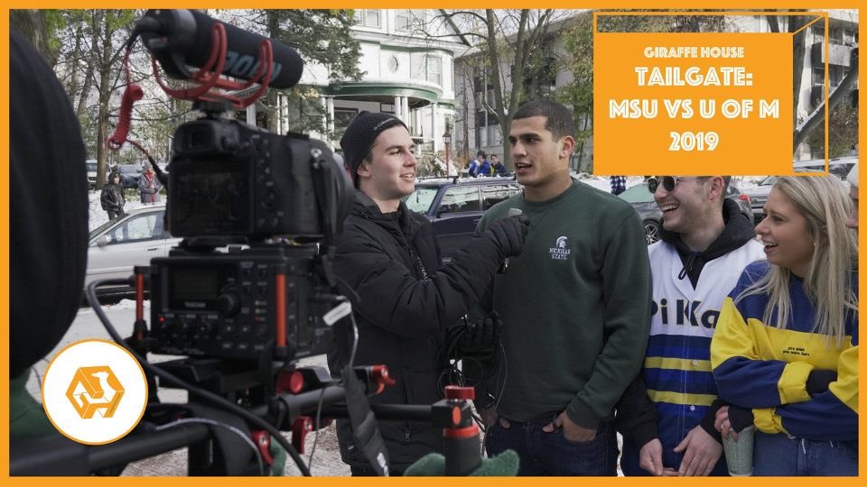 GiraffeHouseMSU's tweet photo. The highly anticipated tailgate video is HERE and VERY MUCH BELATED. We may or may not have needed three months to get over the loss — and verbal abuse — from that day back in November. Nevertheless, enjoy! https://t.co/bD2nSIbHme https://t.co/Fsm268aMwC