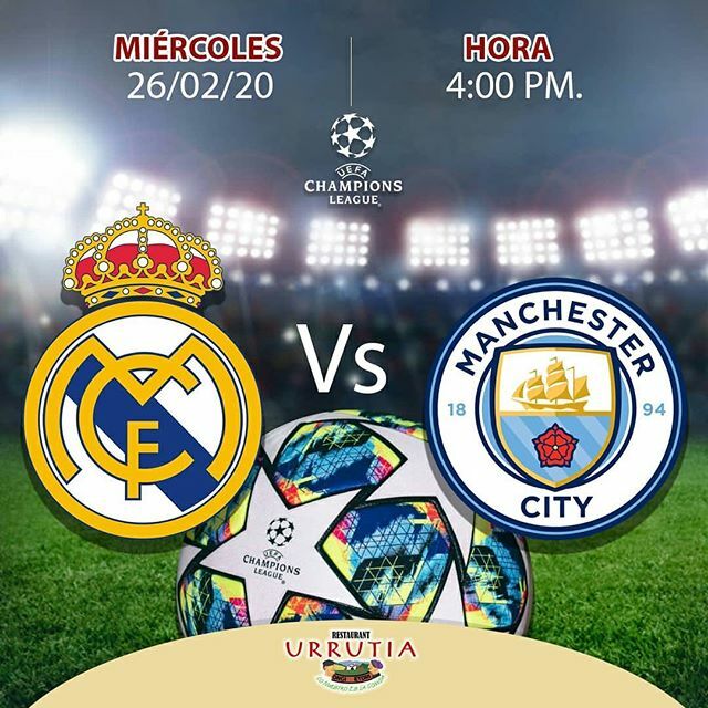 Vamos a vivir otra jornada inolvidable de la #championsleague hoy en el Urrutia de la Solano #RealMadrid vs #ManchesterCity Desde 1962 “Lo Nuestro es la Comida” Vamos a vivir otra jornada inolvidable de la #championsleague hoy en el Urrutia de la Solano #RealMadrid vs #Manch…