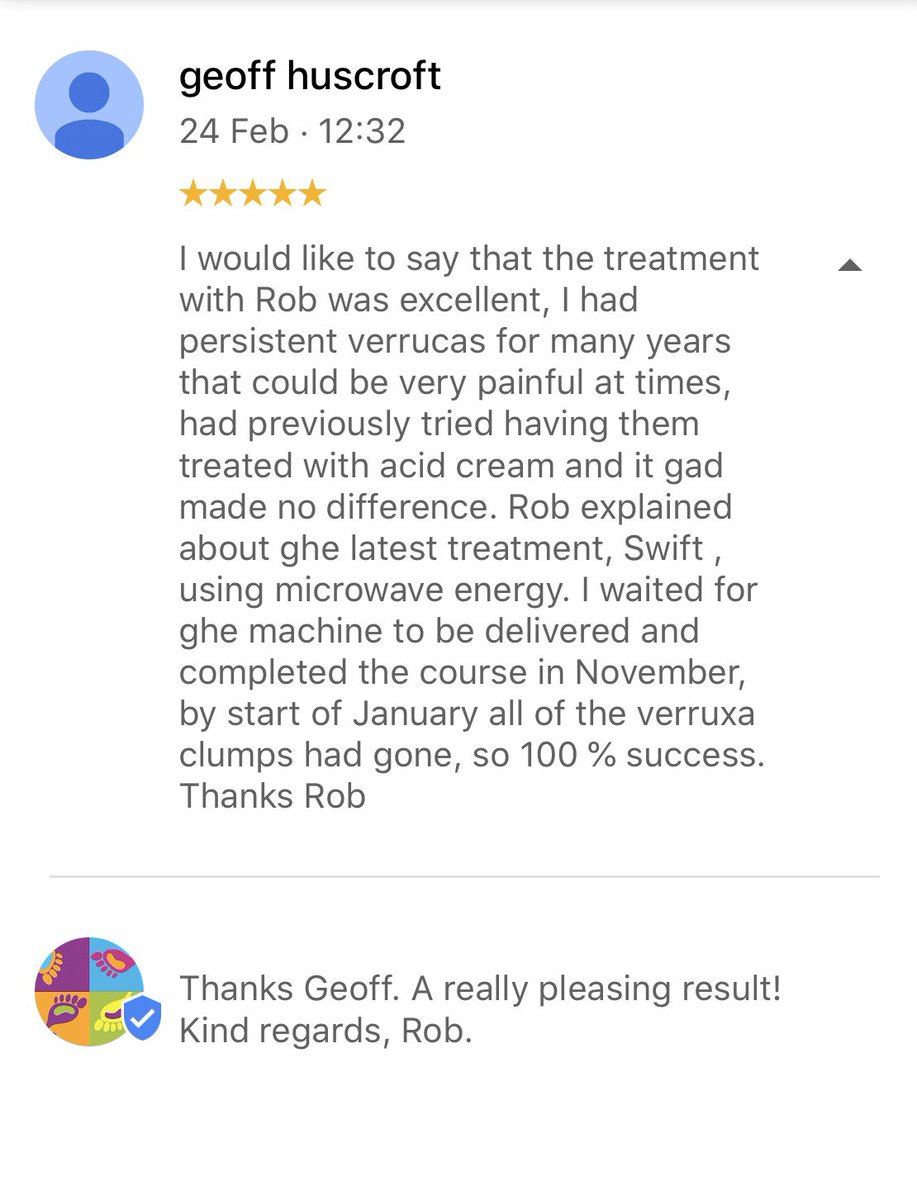 baypodiatry's tweet photo. A fantastic review of swift microwave therapy for the treatment of verrucae. #swift #verruca #verrucae #feet #pain #whitleybay #whitleylodge #Microwave https://t.co/z4DaPNXSSL