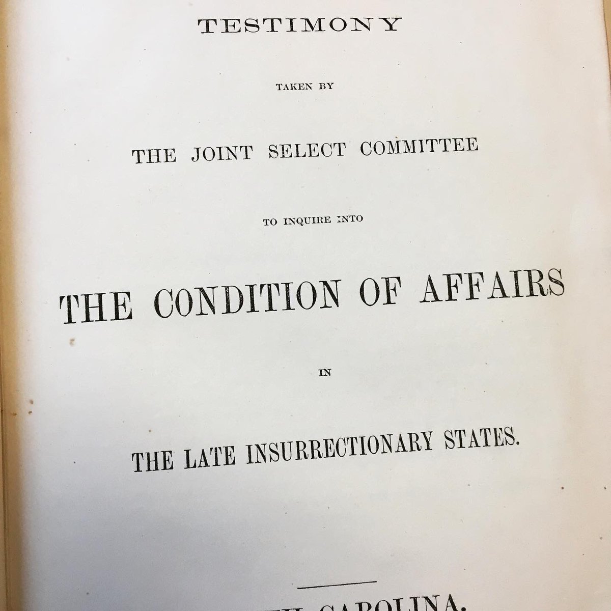 NUL_PresCons's tweet photo. For a heavy read, find the 13 volumes documenting the Ku Klux activities of violence and intimidation in the “late insurrectionary states” during Reconstruction. The 42nd Congress ordered the testimonials in 1872. #LibraryBlackHistory #bhm
https://t.co/3NijI0AUFt https://t.co/UCVRFl5ovB
