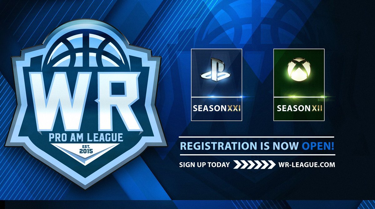 WRProAmLeague's tweet photo. 🚨Season XXI and XII🚨
This is when you make your name. Register by 3/6 to get WR Open Entry.
Register here ▶️ https://t.co/jFouG1BA53
@NBA2K @2kCompGames @youFamousEnough https://t.co/M3VKjVxrYI