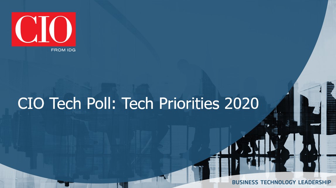 FoundryCo_Inc's tweet photo. Just released! #CIOTechPoll Tech Priorities 2020 research is now available. Learn about #tech spending plans for the year ahead https://t.co/3TvMwd09oN @CIOonline #IDGresearch https://t.co/sZBf7q0Csm
