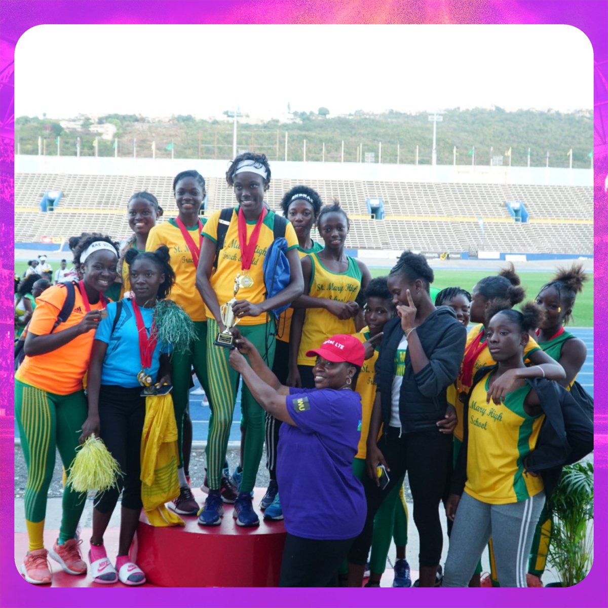 gracefoods's tweet photo. #StMaryHighSchool is the Girls Champions for ISSA Eastern Athletics Championship 🎊🎉🏃🏾♀️ Tell them congrats in the comments! #RaceWithGrace #TeamGrace #IssaChamps2020 #TrackToChamps https://t.co/LS6cyiJmCm