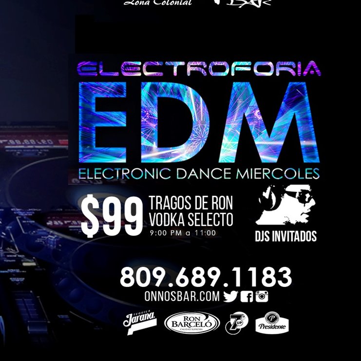 Los mejores djs tocando buena música electrónica cada miércoles en <a href="/OnnosBarzc/">Onno's Zona Colonial</a> tambien te gusta dj con música variada pues te tendremos varias opciones en un solo lugar, hoy de 5pm a 4pm te esperamos!! C. Hostos 157, Zona Colonial RD.