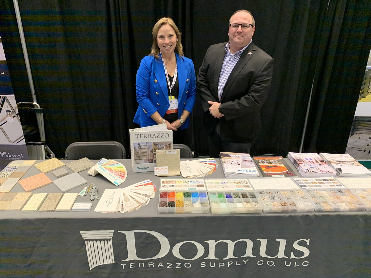 TerrazzoMarble's tweet photo. National Sales Manager Brad Meyer ( @stonedoc1 ) visiting Marla's booth at CSC Building Expo in Toronto!
#Terrazzo #DomusTerrazzo #TMSupply #Terroxy https://t.co/SoH51hDHZM