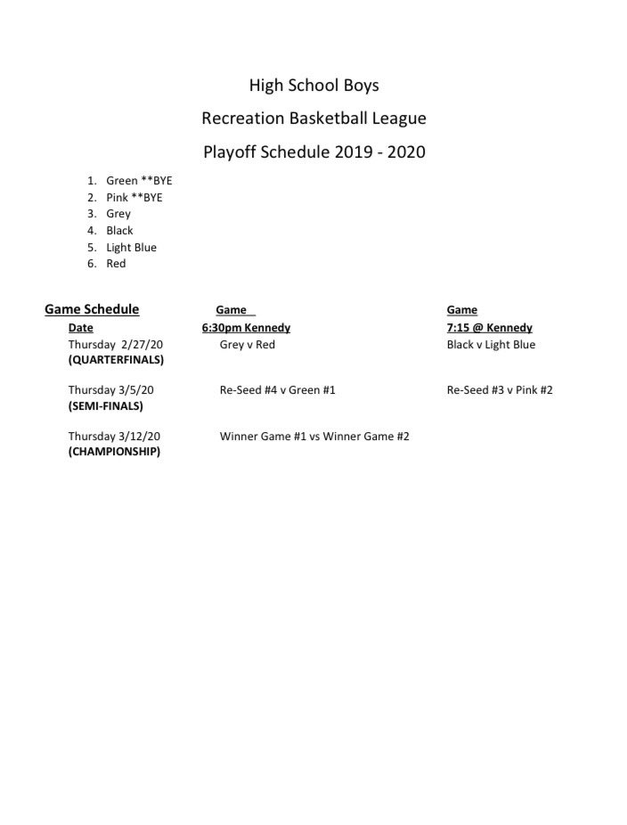 RecBallWoburn's tweet photo. Rec ball playoffs start tomorrow, the playoff bracket is below https://t.co/zUXlAA6oLC