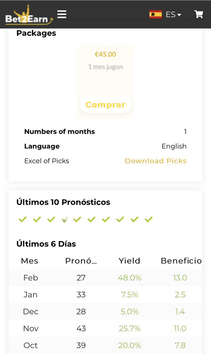 🚀 <a href="/Jugon_Style/">Jugon_Style</a> ON FIRE 🔥

📊Febrero: 27 picks 48% de yield✅

10/10 ✅ en los últimos picks

ENTRA Y EMPIEZA A GANAR 👇🏼💰

bet2earn.com/es/tipsters/ju…