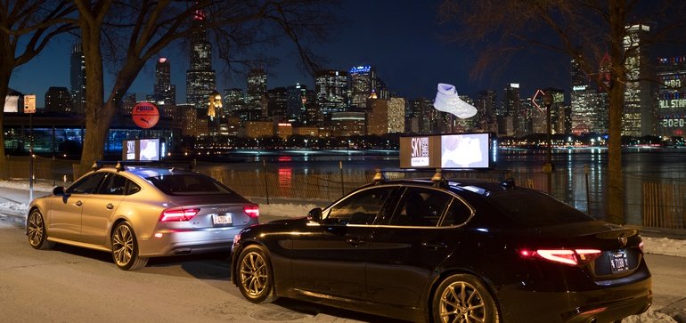 In a new promotional campaign around this year's <a href="/NBA/">NBA</a> All-Star weekend, <a href="/PUMA/">PUMA</a> got creative with the use of holographic technology, projecting its new Sky Dreamer sneaker atop cars in Chicago. 
Via <a href="/marketingdive/">Marketing Dive</a> ow.ly/ULWe30qkxwJ