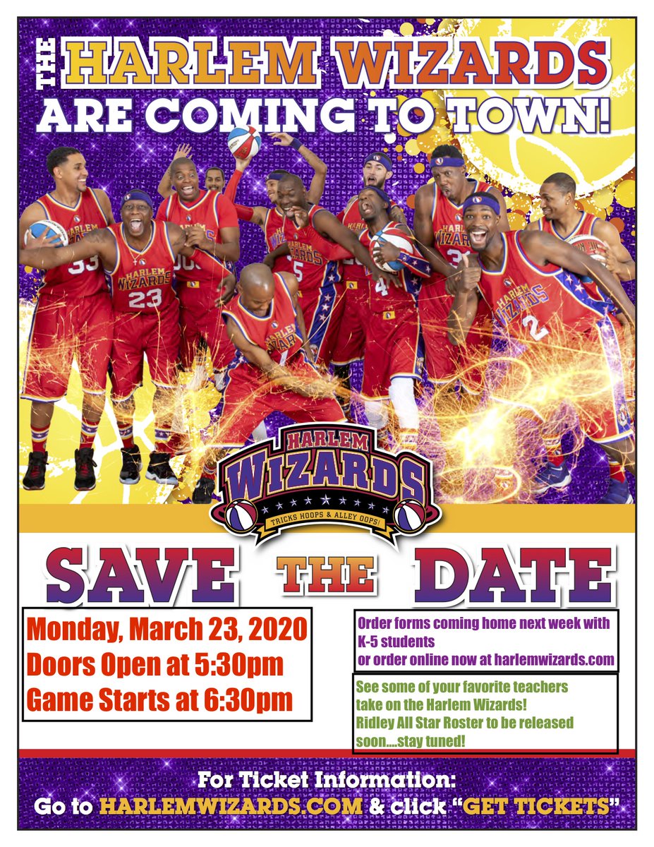 #ticketssellingfast #wizardswednesday #ridleyallstars #Ridleyproud 
 harlemwizards.com/schedule-ticke…