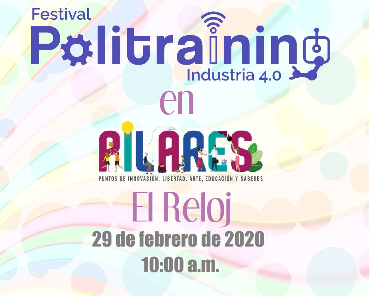 politraining's tweet photo. ⏰ #Politraining en #PILARES El Reloj, 29 de febrero de 2020, 10:00 am. ⏰
Talleres GRATUITOS de 🤖 #Robótica 🤖 para niños y jóvenes de 10 a 29 años.
🖥️ Inscríbete en https://t.co/u9C3lkmZz4
@Upiita_Ipn @IPN_MX @SECTEI_CDMX @Claudiashein @tveducativamx @sopitas https://t.co/WK75Kwk2Wq