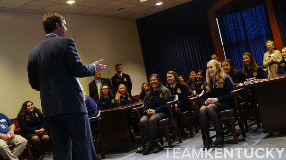 Feb. 22 - 29 will now be known as National FFA Week in the Commonwealth. It was a pleasure meeting with <a href="/KentuckyFFA/">Kentucky FFA Association</a> today. Thanks for vising me in the Capitol! #TeamKentucky ^AB