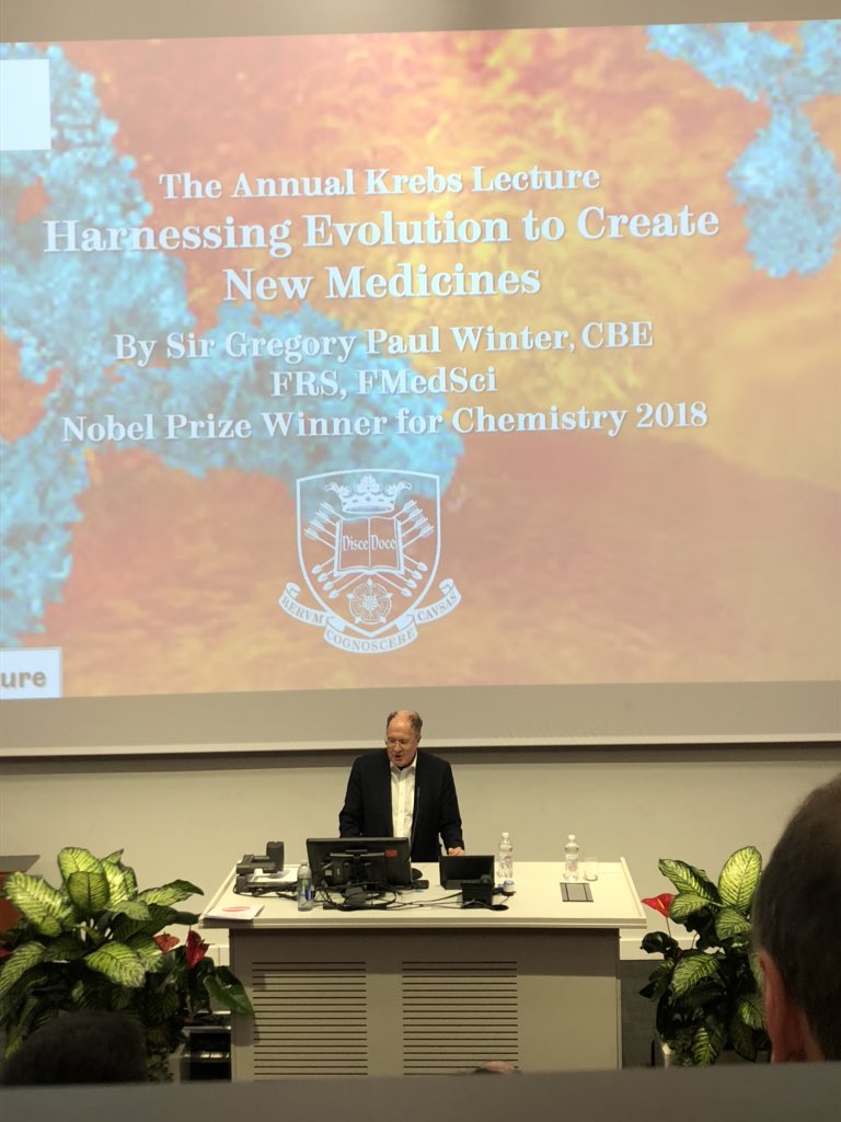 Super excited to be at the #KrebsLecture 2020, amazing to hear Sir Gregory Paul Winter speak about his Nobel Prize winning research
