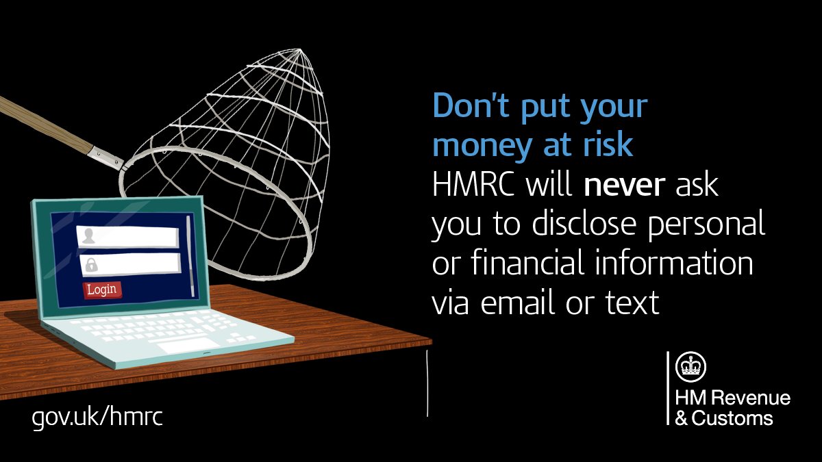 HMRCgovuk's tweet photo. 📢IMPORTANT: We will never offer a refund by text or email. Report phishing scams to us https://t.co/tTcgyjp7Oh https://t.co/dMrjvkkMkJ