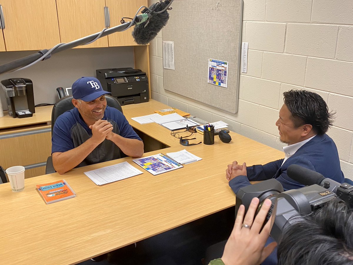 HallerDave's tweet image. Four members of the 2008 American League Champions have dropped by #Rays camp this week, including three today.